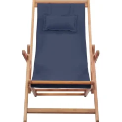 vidaXL - Strandstoel - Blauw - Stof
