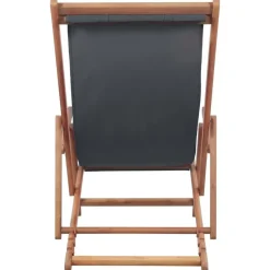 vidaXL - Strandstoel - Grijs - Stof