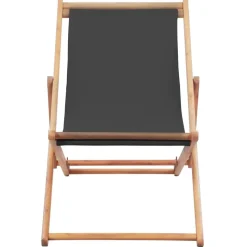 vidaXL - Strandstoel - Grijs - Stof