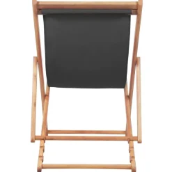 vidaXL - Strandstoel - Grijs - Stof