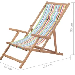 vidaXL - Strandstoel - Multikleur - Stof