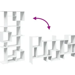 vidaXL - Symmetrische Boekenkast met vakken - Wit - Bewerkt hout - 92x29x188 cm
