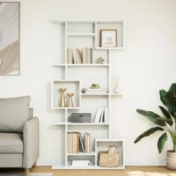 vidaXL - Symmetrische Boekenkast met vakken - Wit - Bewerkt hout - 92x29x188 cm