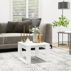 vidaXL - Tafel - Wit - Bewerkt hout - 50 x 50 cm