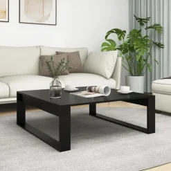 vidaXL - Tafel - Zwart - Bewerkt hout - 100 x 100 cm