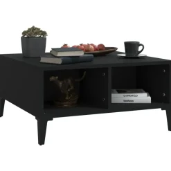 vidaXL - Tafel - Zwart - Bewerkt hout