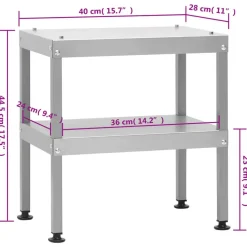 vidaXL - Tafel Voor Rookoven - Zilver - Staal