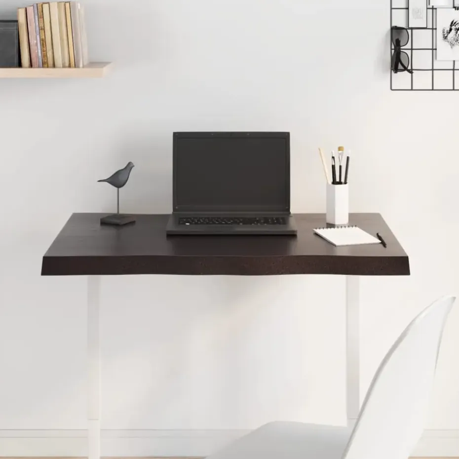 vidaXL - Tafelblad - Bruin - Eikenhout - 80 x 50 x 4 cm