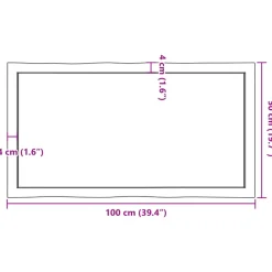 vidaXL - Tafelblad - Bruin - Eikenhout - 100 x 50 x 4 cm