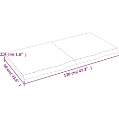 vidaXL - Tafelblad - Bruin - Hout - 120 x 60 x 4 cm