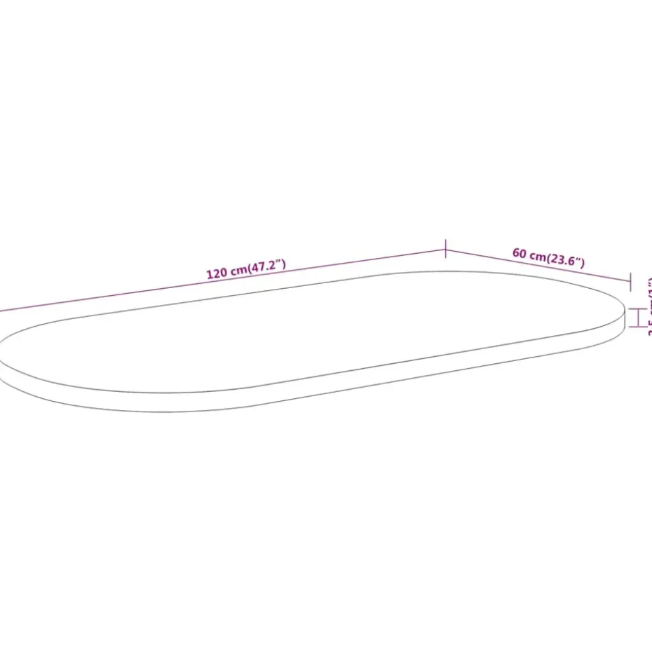 vidaXL - Tafelblad - Bruin - Acaciahout - 120 x 60 cm