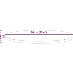 vidaXL - Tafelblad - Bruin - Grenenhout - Ø 90 x 2.5 cm