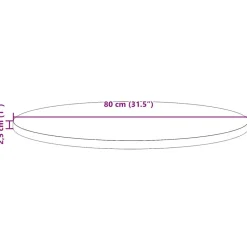 vidaXL - Tafelblad - Bruin - Grenenhout - Ø 80 x 2.5 cm