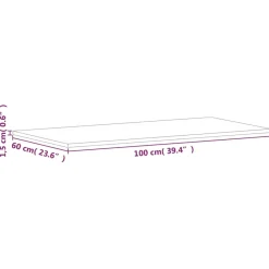 vidaXL - Tafelblad - Bruin - Hout - 100 x 60 x 1.5 cm