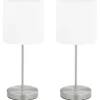 vidaXL - Tafellamp - Wit - Metaal - 2 stuks