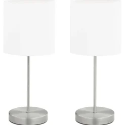 vidaXL - Tafellamp - Wit - Metaal - 2 stuks