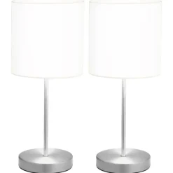 vidaXL - Tafellamp - Wit - Metaal - 2 stuks