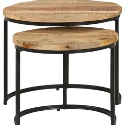 vidaXL - Tafeltje - Bruin - Hout - Ø 40 x 34 cm - 2 stuks