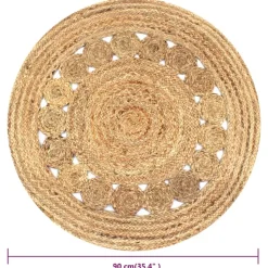vidaXL - Tapijt - Beige - Jute - 90 cm