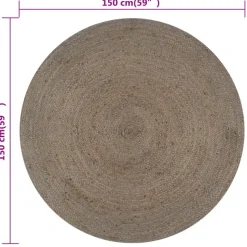 vidaXL - Tapijt - Grijs - Jute