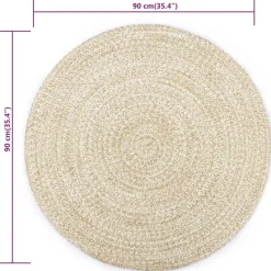 vidaXL - Tapijt - Wit - Jute