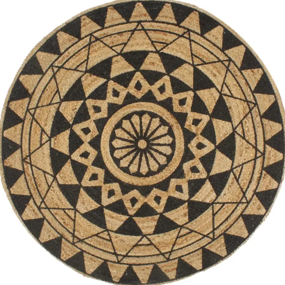 vidaXL - Tapijt - Zwart - Jute