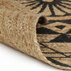 vidaXL - Tapijt - Zwart - Jute