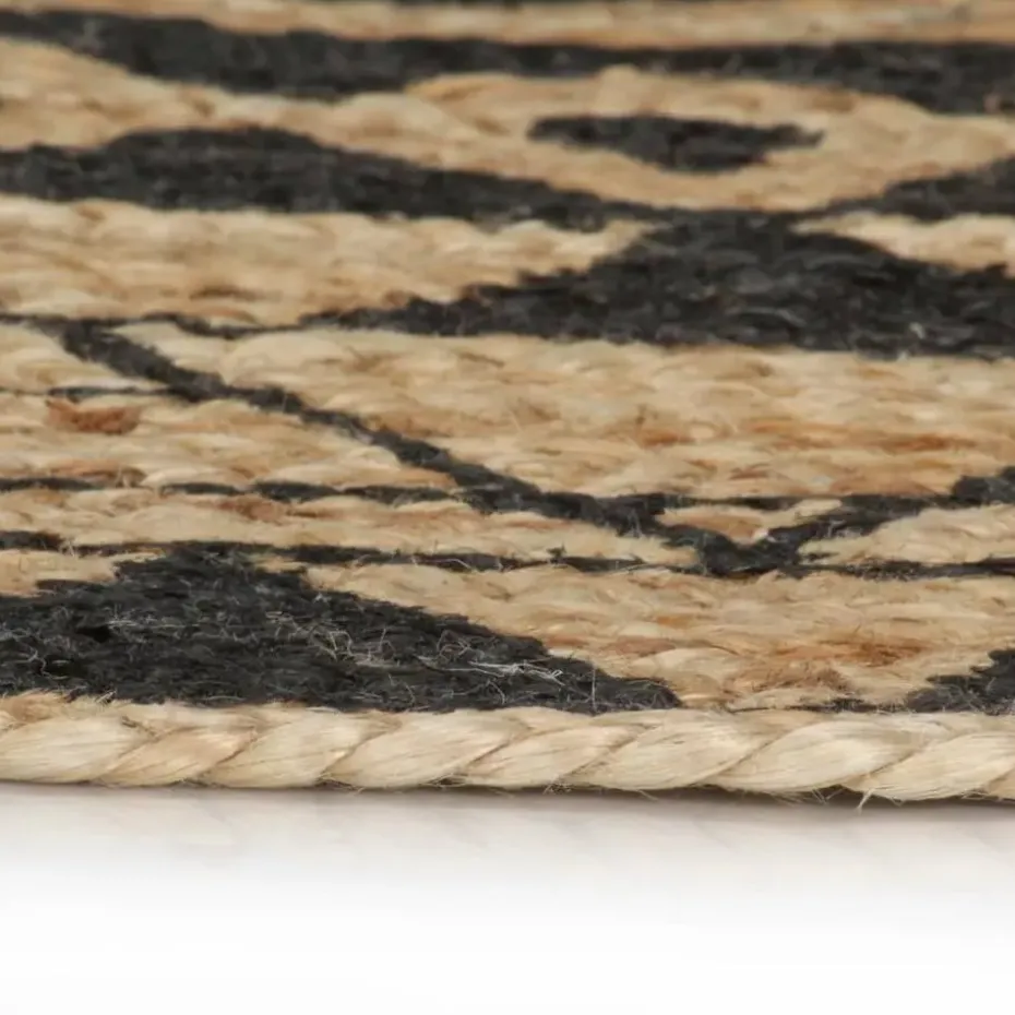 vidaXL - Tapijt - Zwart - Jute