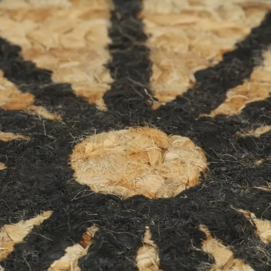 vidaXL - Tapijt - Zwart - Jute