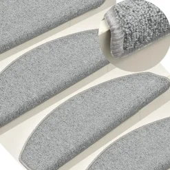 vidaXL - Tapijt Traptrede - Grijs - Polypropyleen