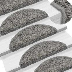 vidaXL - Tapijt Traptrede - Grijs - Polypropyleen