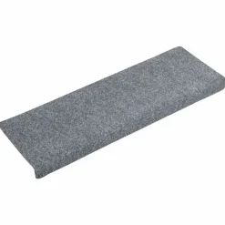vidaXL - Tapijt Traptrede - Grijs - Polypropyleen - 5 stuks
