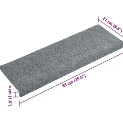 vidaXL - Tapijt Traptrede - Grijs - Polypropyleen - 5 stuks