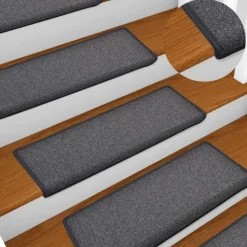 vidaXL - Tapijt Traptrede - Grijs - Polypropyleen