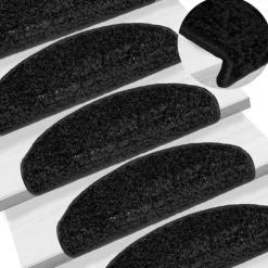 vidaXL - Tapijt Traptrede - Zwart - Polypropyleen