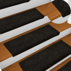 vidaXL - Tapijt Traptrede - Zwart - Polypropyleen