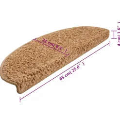 vidaXL - Tapijt Traptrede - Beige - Polypropyleen