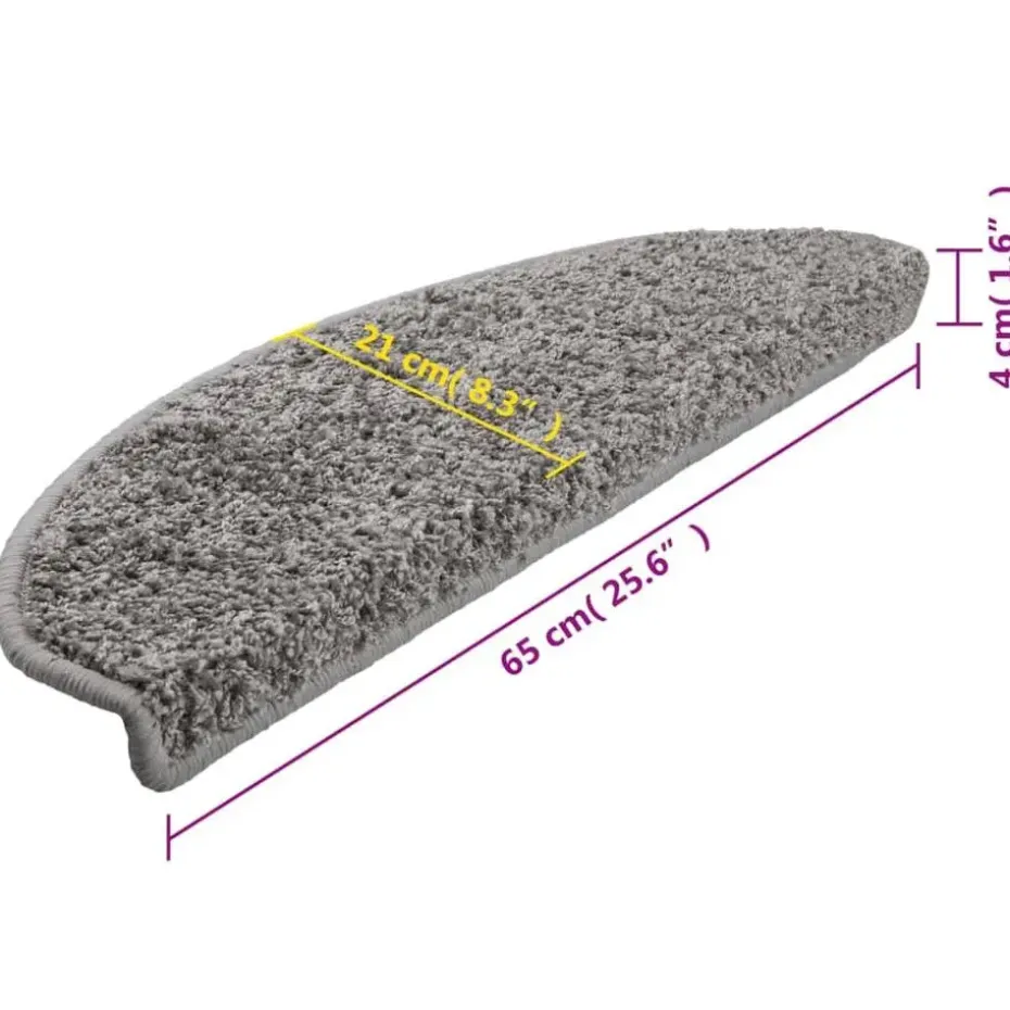 vidaXL - Tapijt Traptrede - Grijs - Polypropyleen