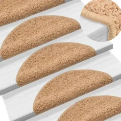 vidaXL - Tapijt Traptrede - Beige - Polypropyleen