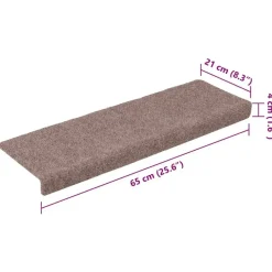 vidaXL - Tapijt Traptrede - Crème - Polypropyleen - 15 stuks