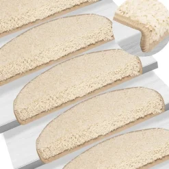 vidaXL - Tapijt Traptrede - Crème - Polypropyleen