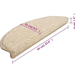 vidaXL - Tapijt Traptrede - Crème - Polypropyleen