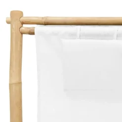 vidaXL - Terrasstoel - Wit - Bamboe en canvas