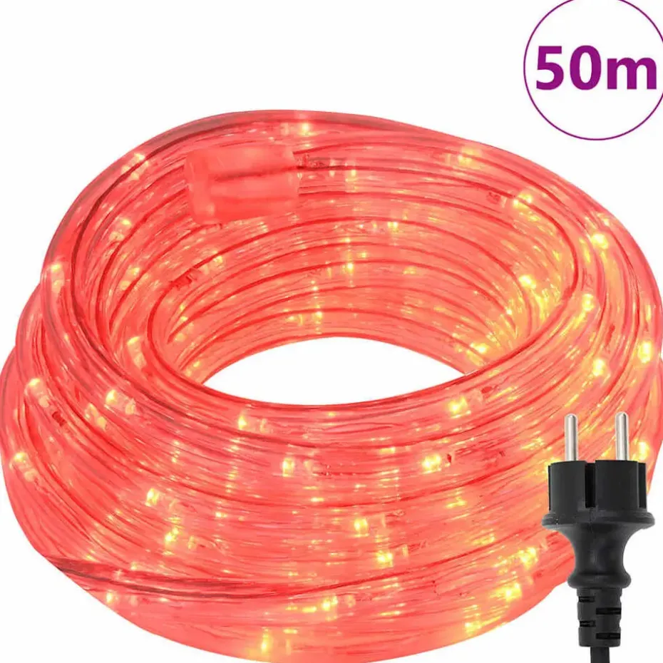 vidaXL - Touwenlicht met 1200 LED 50 m - Rood - PVC