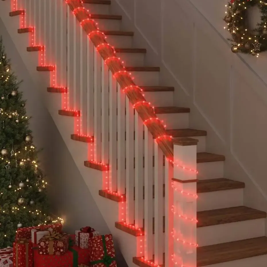 vidaXL - Touwenlicht met 1200 LED 50 m - Rood - PVC