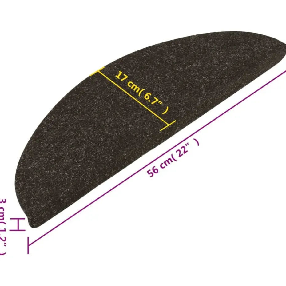 vidaXL - Trapmat - Antraciet - Stof - 56 x 17 x 3 cm - 10 stuks