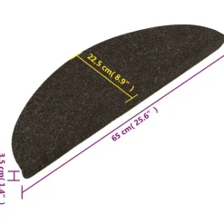 vidaXL - Trapmat - Antraciet - Stof - 65 x 22.5 x 3.5 cm - 10 stuks