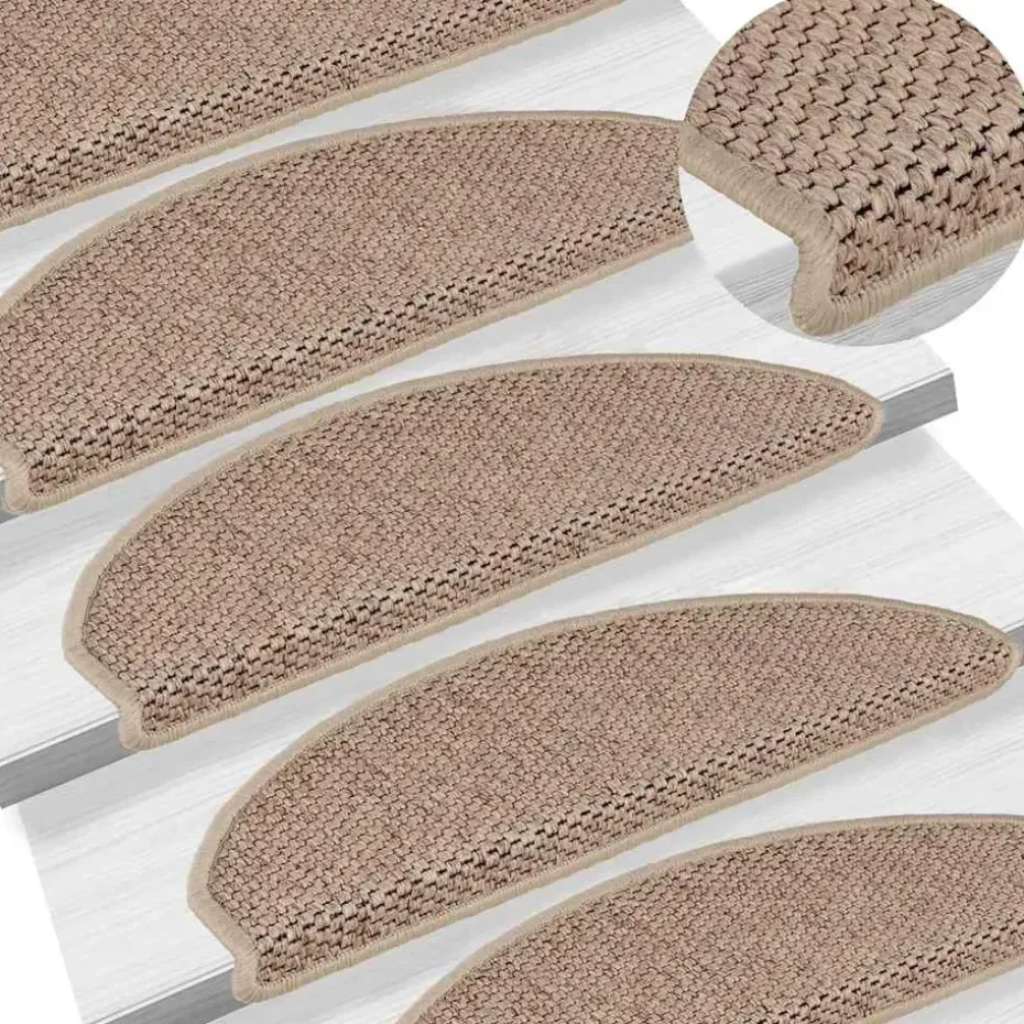 vidaXL - Trapmat - Beige - Stof - 65 x 21 x 4 cm - 15 stuks