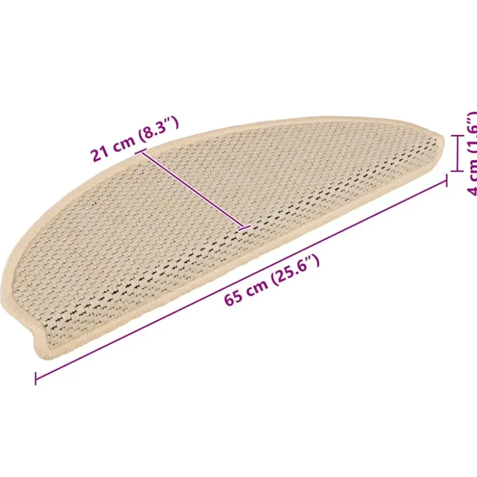 vidaXL - Trapmat - Crème - Stof - 65 x 21 x 4 cm - 15 stuks
