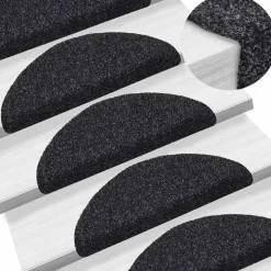 vidaXL - Trapmat - Zwart - Polypropyleen - 56 x 17 x 3 cm - 5 stuks